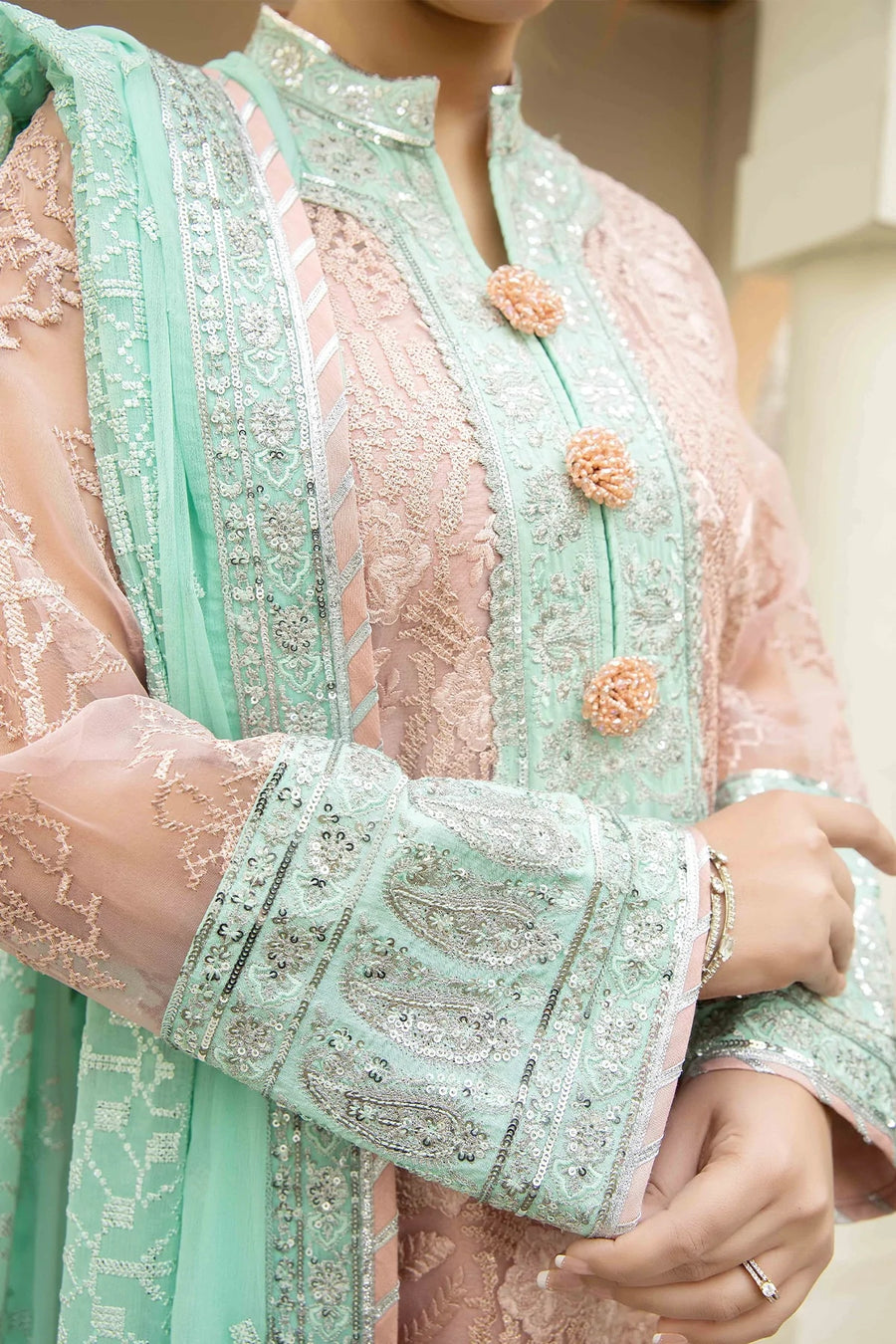 Esta Bonita Majestic by Imrozia Unstitched Organza Suit M-18 DUSK