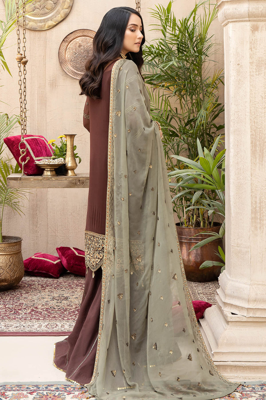 Exquise Majestic by Imrozia Embroidered Chiffon Unstitched 3Piece M-21 ROOHAY
