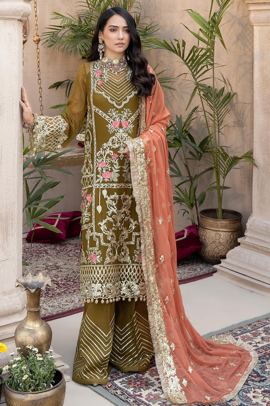 Exquise Majestic by Imrozia Embroidered Chiffon Unstitched 3Piece M-23 SAYONEE