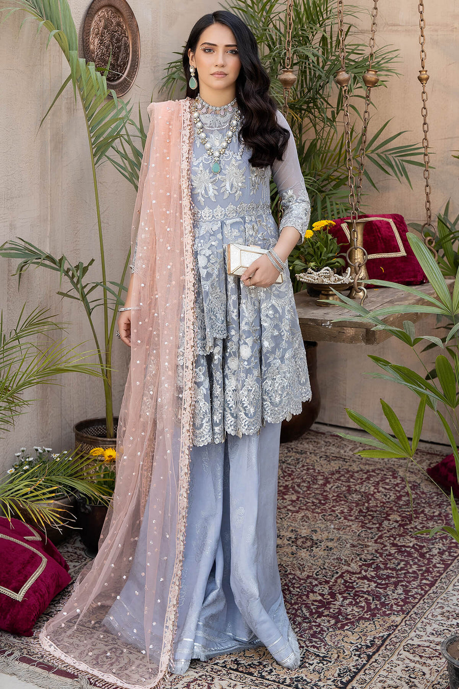 Exquise Majestic by Imrozia Embroidered Organza Unstitched 3Piece M-24 AMIRA