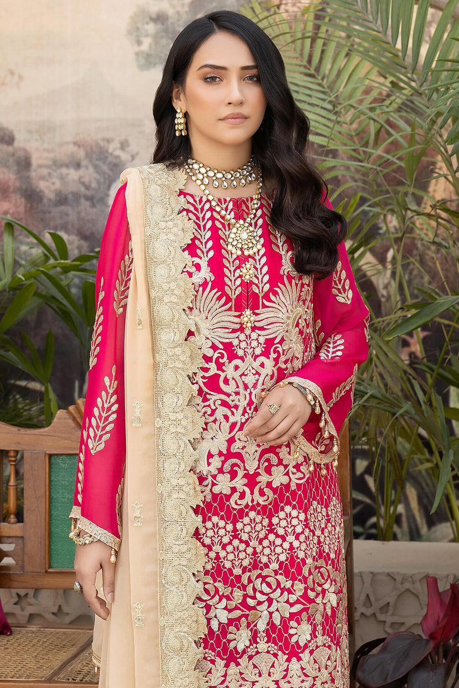 Exquise Majestic by Imrozia Embroidered Chiffon Unstitched 3Piece M-25 NAZMIN