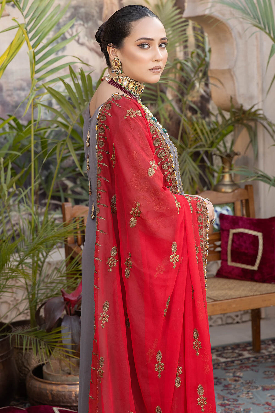 Exquise Majestic by Imrozia Embroidered Chiffon Unstitched 3Piece M-27 SHANASAI
