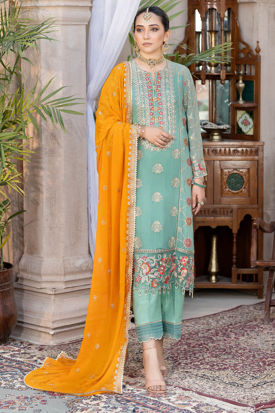 Exquise Majestic by Imrozia Embroidered Chiffon Unstitched 3Piece M-30 AZURI