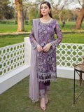 Ramsha Minhal Luxury Chiffon Unstitched 3Pc Embroidered Suit M-401 - FaisalFabrics.pk