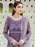 Ramsha Minhal Luxury Chiffon Unstitched 3Pc Embroidered Suit M-401 - FaisalFabrics.pk