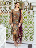 Ramsha Minhal Luxury Chiffon Unstitched 3Pc Embroidered Suit M-402 - FaisalFabrics.pk
