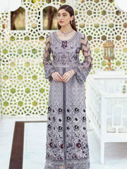 Ramsha Minhal Luxury Chiffon Unstitched 3Pc Embroidered Suit M-405 - FaisalFabrics.pk