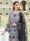 Ramsha Minhal Luxury Chiffon Unstitched 3Pc Embroidered Suit M-405 - FaisalFabrics.pk