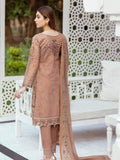 Ramsha Minhal Luxury Chiffon Unstitched 3Pc Embroidered Suit M-406 - FaisalFabrics.pk