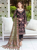 Ramsha Minhal Luxury Chiffon Unstitched 3Pc Embroidered Suit M-407 - FaisalFabrics.pk