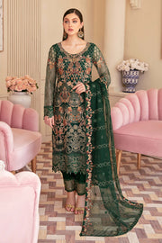 Ramsha Minhal Vol-06 Embroidered Net Unstitched 3Pc Suit M-609