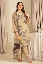Ramsha Minhal Vol-07 Unstitched Embroidered Organza 3Pc Suit M-702