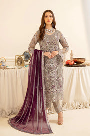 Ramsha Minhal Vol-07 Unstitched Embroidered Net 3Pc Suit M-704