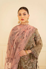 Ramsha Minhal Vol-07 Unstitched Embroidered Organza 3Pc Suit M-705