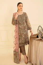 Ramsha Minhal Vol-07 Unstitched Embroidered Organza 3Pc Suit M-705