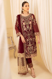 Ramsha Minhal Vol-07 Unstitched Embroidered Organza 3Pc Suit M-706