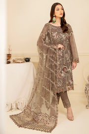 Ramsha Minhal Vol-07 Unstitched Embroidered Organza 3Pc Suit M-710
