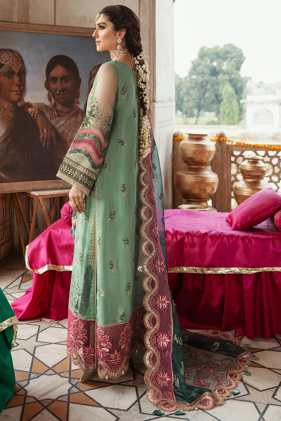 GISELE Shagun Luxury Formal Unstitched 3PC Suit D-09 Mahpara - FaisalFabrics.pk