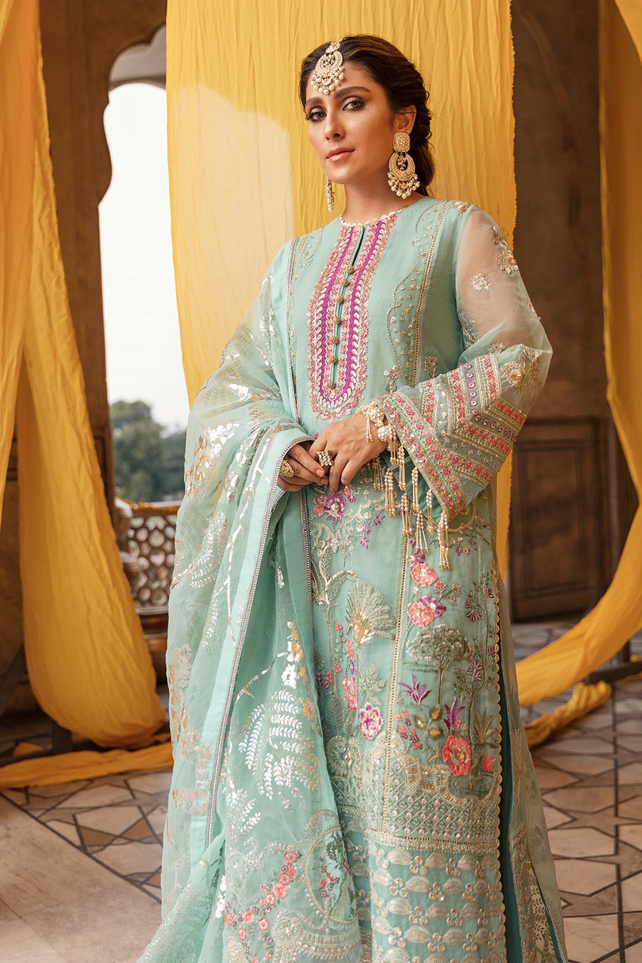 GISELE Shagun Luxury Formal Unstitched 3PC Suit D-07 Mahrukh - FaisalFabrics.pk