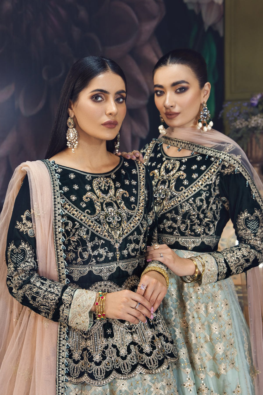 Hous of Nawab Makhmal Velvet Wedding Formals 3PC Suit 06-MANAR - FaisalFabrics.pk