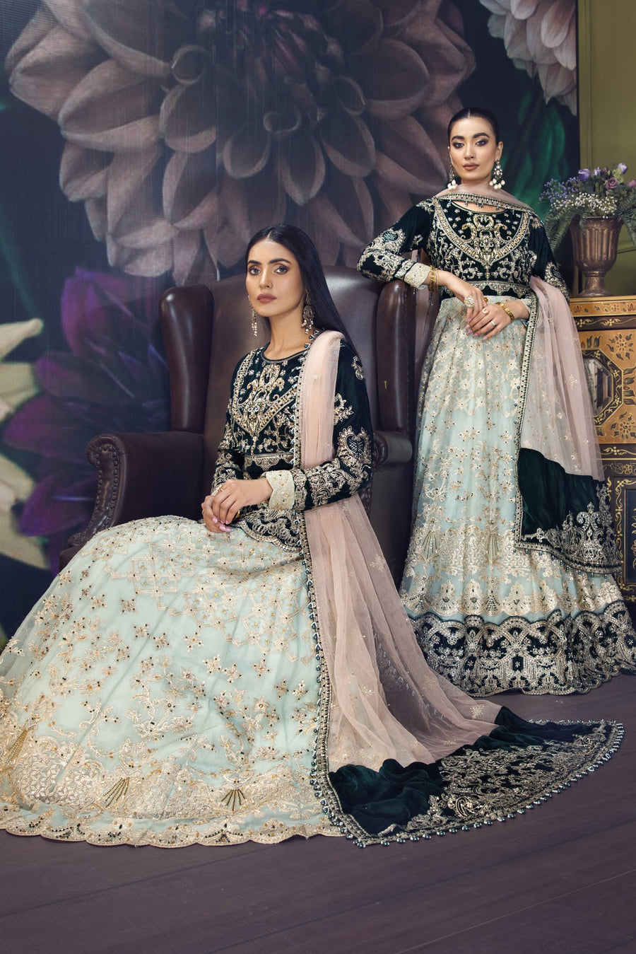 Hous of Nawab Makhmal Velvet Wedding Formals 3PC Suit 06-MANAR - FaisalFabrics.pk