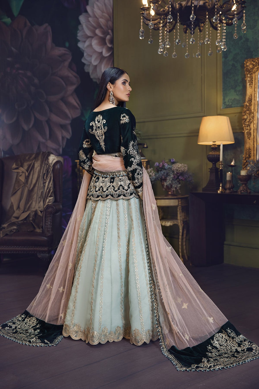 Hous of Nawab Makhmal Velvet Wedding Formals 3PC Suit 06-MANAR - FaisalFabrics.pk
