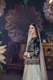 Hous of Nawab Makhmal Velvet Wedding Formals 3PC Suit 06-MANAR - FaisalFabrics.pk