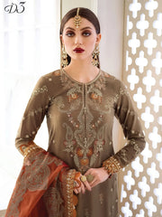 Maria.B Sateen Unstitched Winter Cotton Satin 3Pc Suit D-03