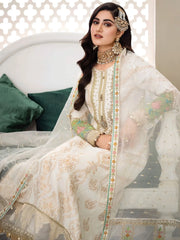 Maria.B Sateen Unstitched Winter Jacquard 3Pc Suit D-04