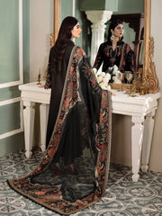 Maria.B Sateen Unstitched Winter Cotton Satin 3Pc Suit D-05