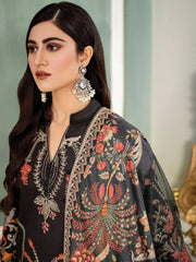 Maria.B Sateen Unstitched Winter Cotton Satin 3Pc Suit D-05