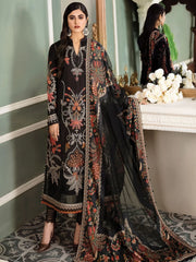 Maria.B Sateen Unstitched Winter Cotton Satin 3Pc Suit D-05