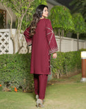 HemStitch Casual Pret Embroidered Maroon Khaddar 2Pc Suit IMC00105