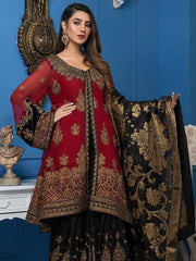 Akbar Aslam Luxury Chiffon Collection 2020 3pc Suit AAC-1103 MAROON ORIOLE - FaisalFabrics.pk