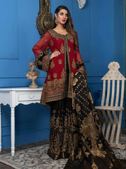 Akbar Aslam Luxury Chiffon Collection 2020 3pc Suit AAC-1103 MAROON ORIOLE - FaisalFabrics.pk
