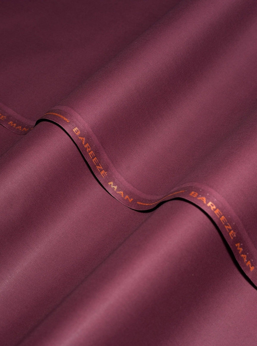 Bareeze Man Premium 365-Latha 100% Cotton Unstitched Fabric - Maroon