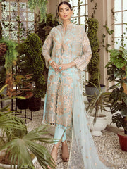 MASHQ Festive Collection Embroidered Organza 3Pc Suit MZ-01 ICY STRIDE - FaisalFabrics.pk