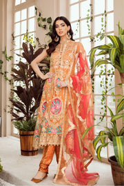 MASHQ Festive Collection Embroidered Net 3Pc Suit MZ-02 CLEMENTINE DIVINE - FaisalFabrics.pk