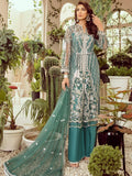 MASHQ Festive Collection Embroidered Net 3Pc Suit MZ-04 FOREST DREAMS