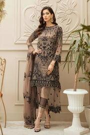 MASHQ Festive Collection Embroidered Chiffon 3Pc Suit MZ-07 MYSTIC MOOD - FaisalFabrics.pk