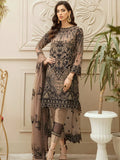 MASHQ Festive Collection Embroidered Chiffon 3Pc Suit MZ-07 MYSTIC MOOD