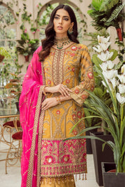 MASHQ Festive Collection Embroidered Chiffon 3Pc Suit MZ-09 FIRE DANCE - FaisalFabrics.pk