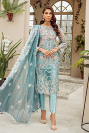 MASHQ Festive Collection Embroidered Net 3Pc Suit MZ-10 LADY LUXE - FaisalFabrics.pk