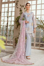 MASHQ Festive Collection Embroidered Organza 3Pc Suit MZ-03 PRINCESS DIARIES - FaisalFabrics.pk