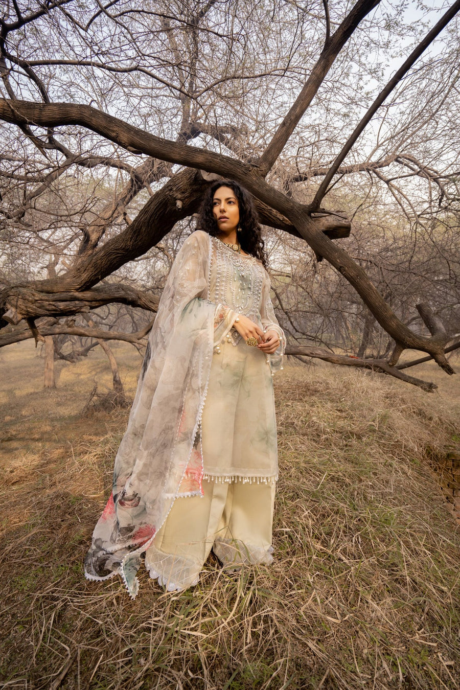 Seroli Spring Unstitched Organza 3Pc Suit - MEHAR