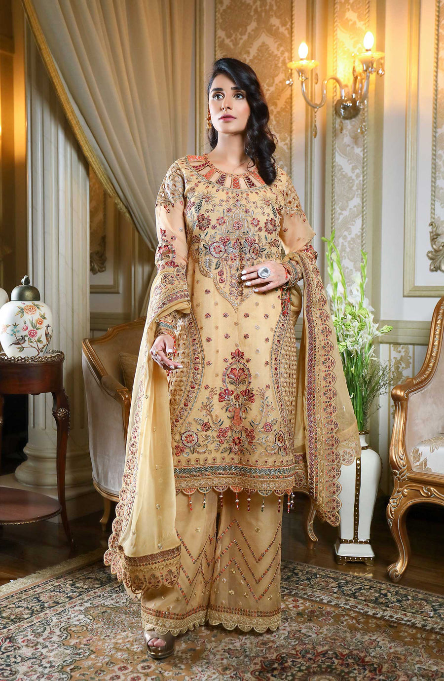 Waresha Rang Reet Unstitched Luxury Formal 3Pc Suit D-02 MEHTAB