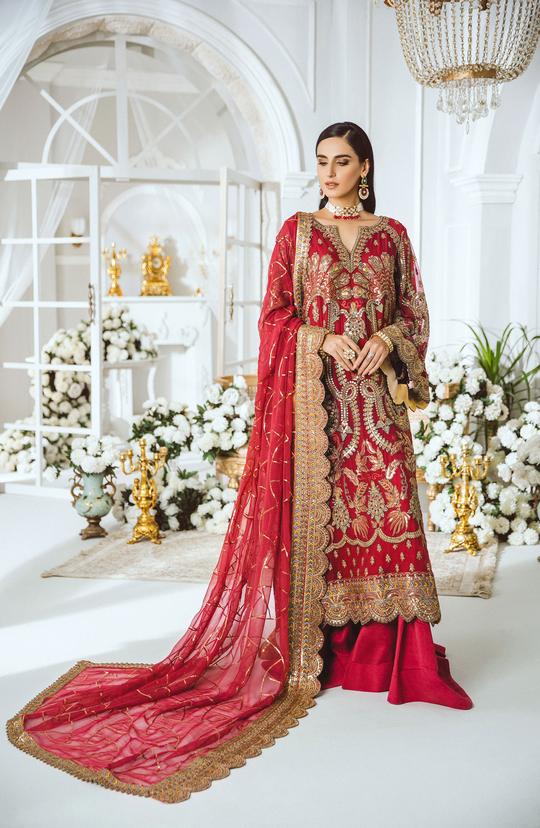Maryum N Maria Luxury Handmade Formals Unstitched 3 Piece Suit MFD-0002 - FaisalFabrics.pk