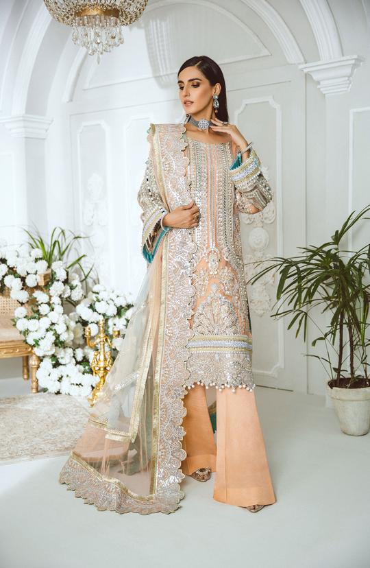 Maryum N Maria Luxury Handmade Formals Unstitched 3 Piece Suit MFD-0007 - FaisalFabrics.pk