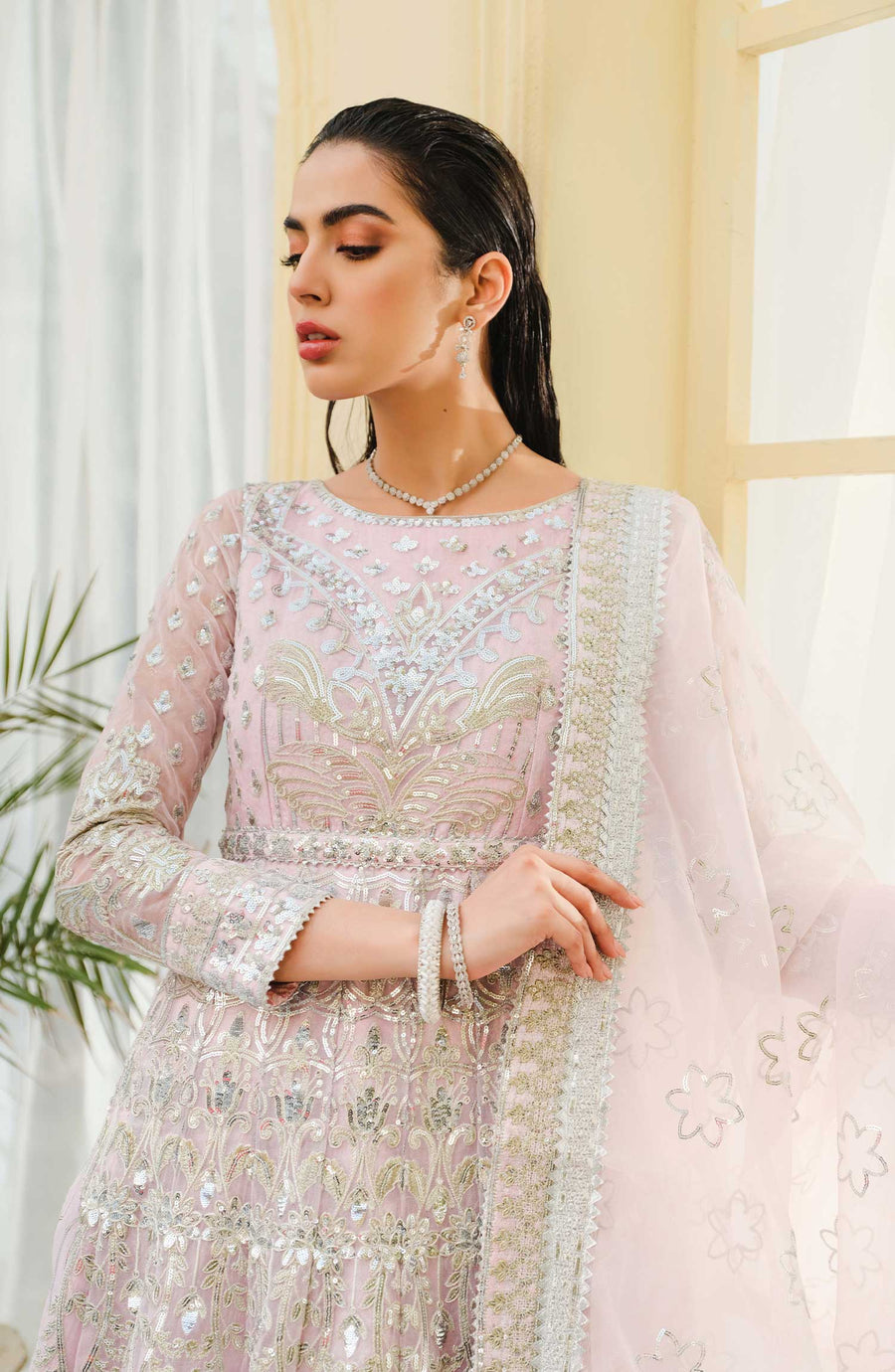 Maryum N Maria Luxury Formals Unstitched 3Pc Suit Plush Pink MFM-0016 - FaisalFabrics.pk