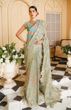 Maryum N Maria Luxury Handmade Unstitched Organza Fabric Saree MFR-0003 - FaisalFabrics.pk